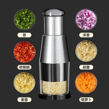 QuickChop Pro: 3-in-1 Stainless Steel Garlic & Veggie Press